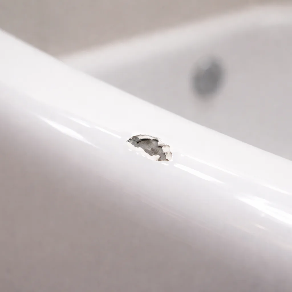 Bathtub chip damage