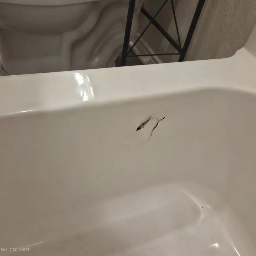 Bathtub hole damage